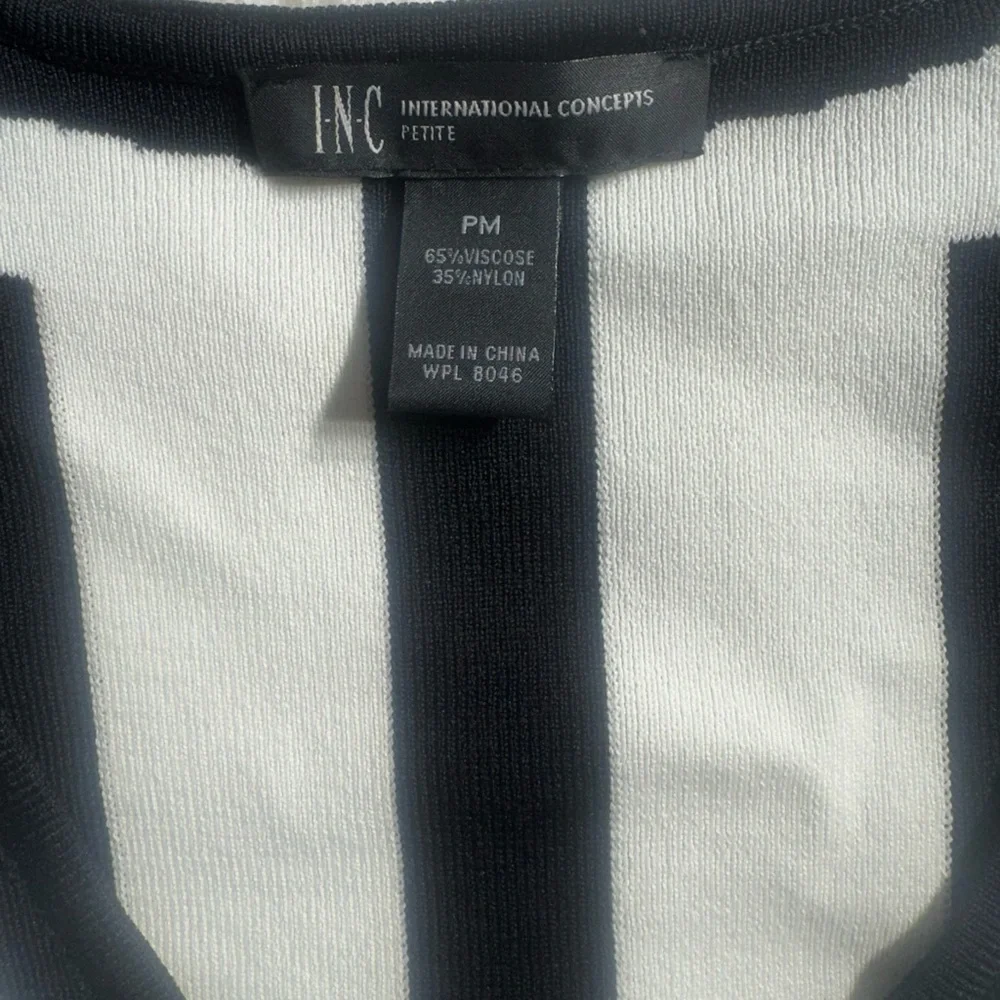 INC International Concepts Black, White, and Blue Mini Dress - Picture 7 of 7